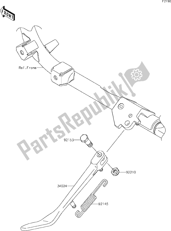 Toutes les pièces pour le 34 Stand(s) du Kawasaki VN 900 Vulcan Custom 2019