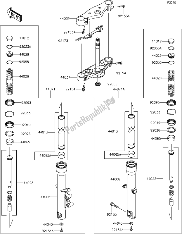 Todas las partes para 44 Front Fork de Kawasaki VN 900 Vulcan Custom 2019