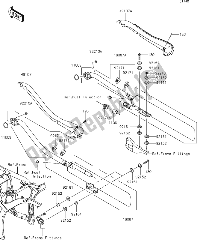 Tutte le parti per il 5 Muffler(s) del Kawasaki VN 900 Vulcan Custom 2019