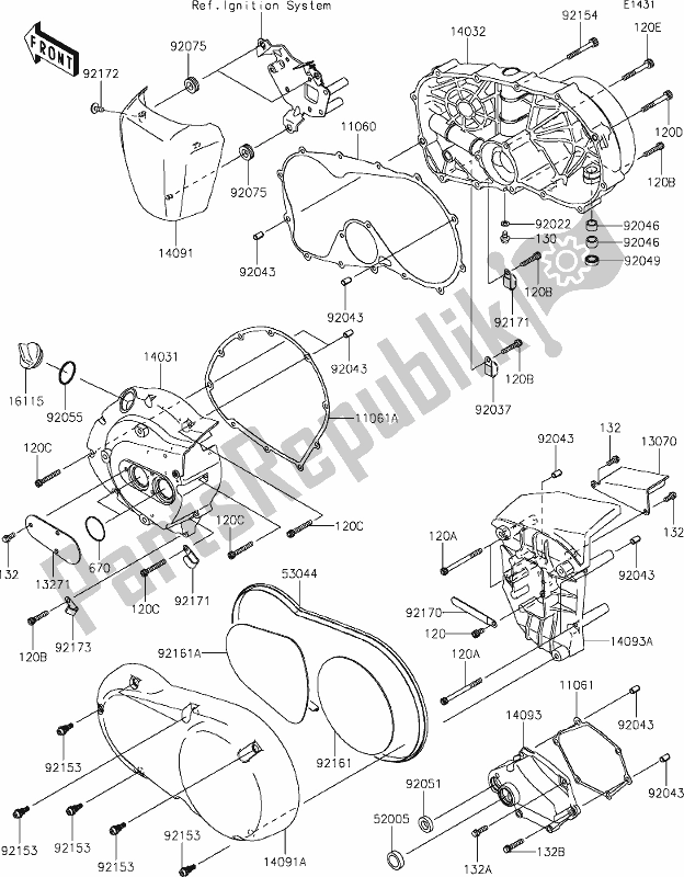 Wszystkie części do 15-1engine Cover(s) Kawasaki VN 900 Vulcan Custom 2020