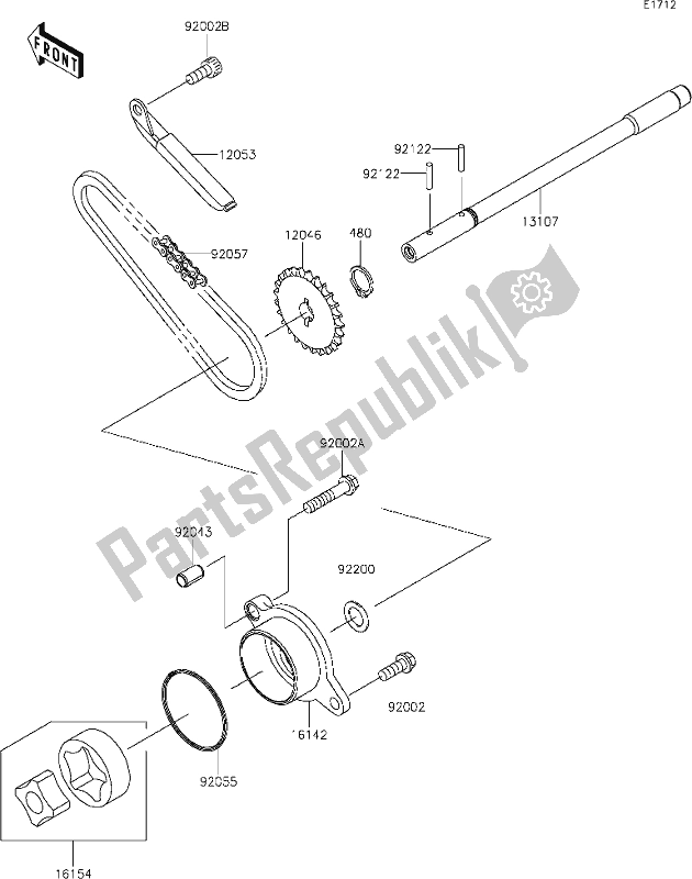 All parts for the 19 Oil Pump of the Kawasaki VN 900 Vulcan Custom 2020