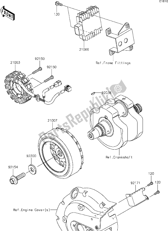 Wszystkie części do 21 Generator Kawasaki VN 900 Vulcan Custom 2020