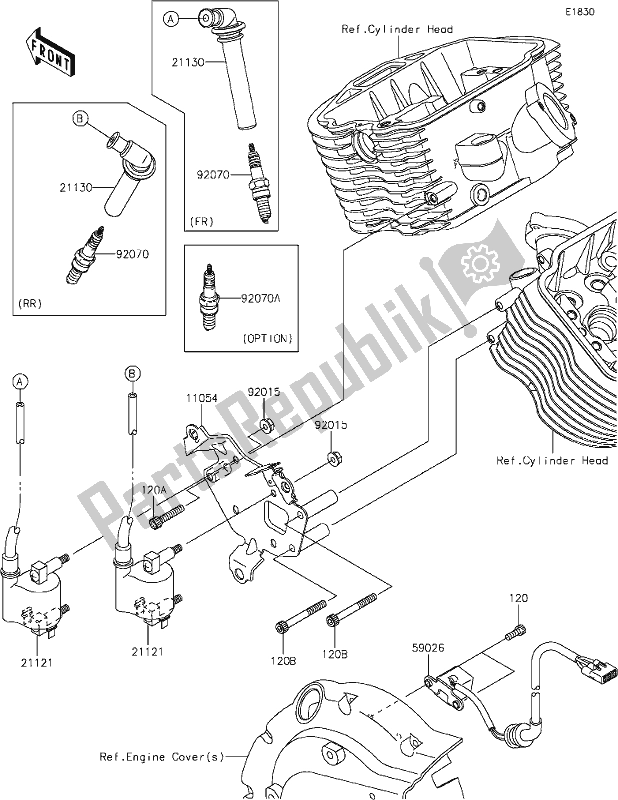 All parts for the 22 Ignition System of the Kawasaki VN 900 Vulcan Custom 2020