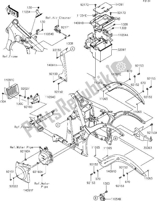 All parts for the 29 Frame Fittings of the Kawasaki VN 900 Vulcan Custom 2020