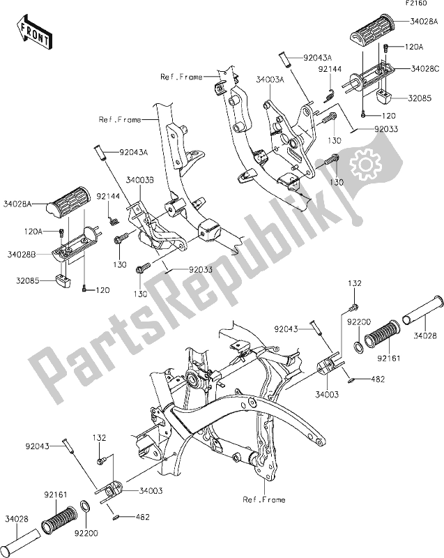 Wszystkie części do 32 Footrests Kawasaki VN 900 Vulcan Custom 2020