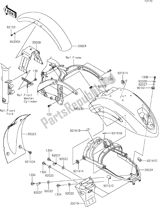 All parts for the 33 Fenders of the Kawasaki VN 900 Vulcan Custom 2020