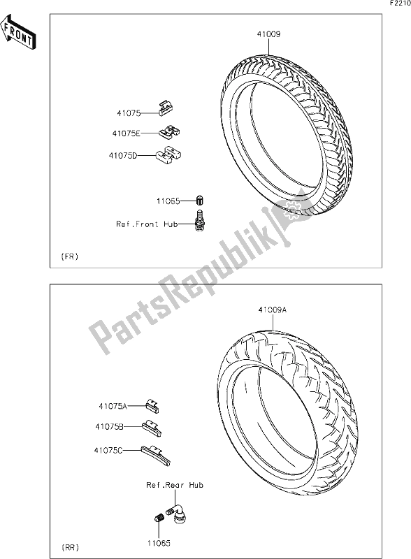 Alle onderdelen voor de 35 Tires van de Kawasaki VN 900 Vulcan Custom 2020