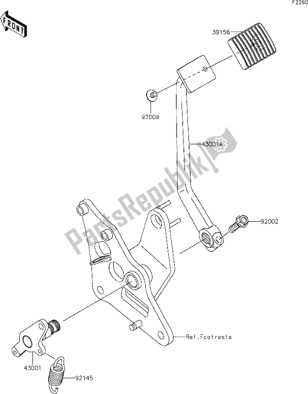 Alle onderdelen voor de 38 Brake Pedal van de Kawasaki VN 900 Vulcan Custom 2020