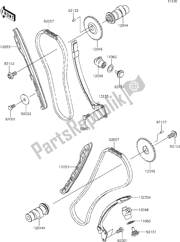 Alle onderdelen voor de 7 Camshaft(s)/tensioner van de Kawasaki VN 900 Vulcan Custom 2020