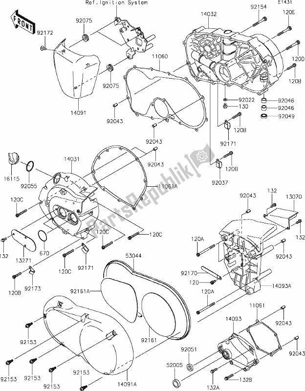 Toutes les pièces pour le 15 Engine Cover(s) du Kawasaki VN 900 Vulcan Custom 2021