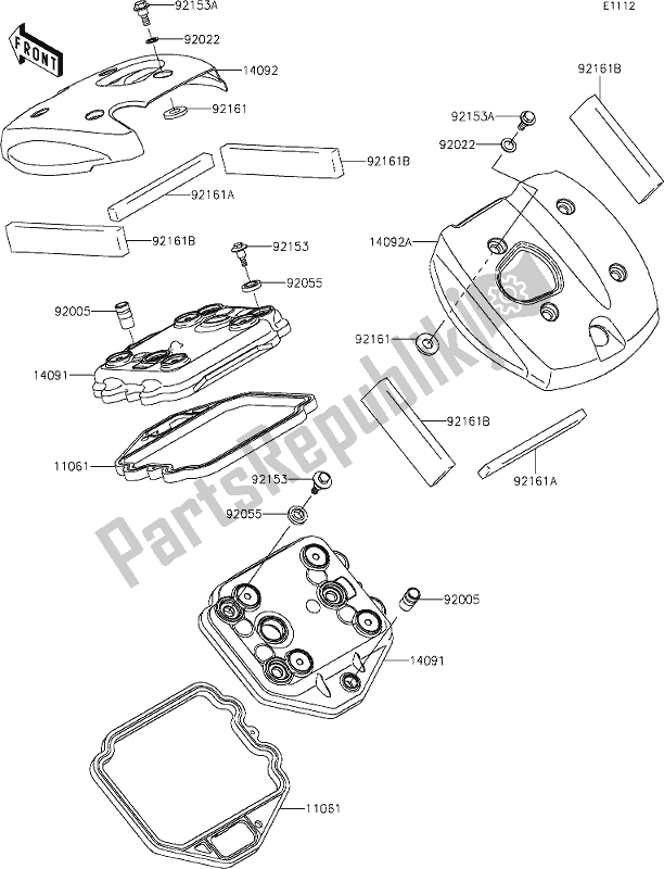 Tutte le parti per il 2 Cylinder Head Cover del Kawasaki VN 900 Vulcan Custom 2021