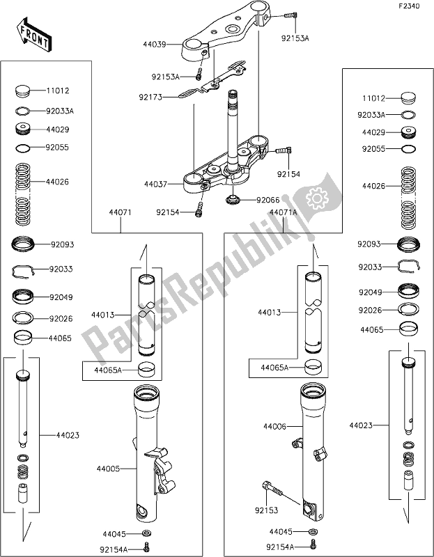 Todas las partes para 44 Front Fork de Kawasaki VN 900 Vulcan Custom 2021