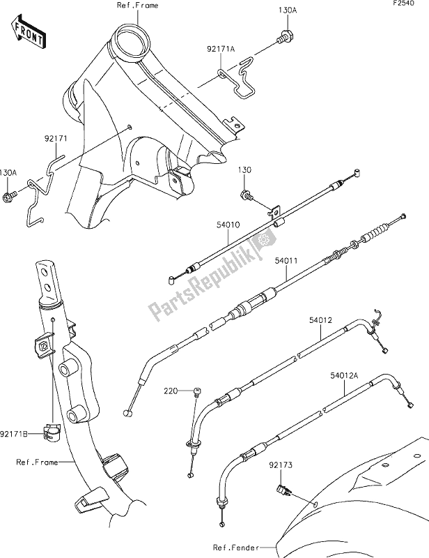 Alle onderdelen voor de 48 Cables van de Kawasaki VN 900 Vulcan Custom 2021