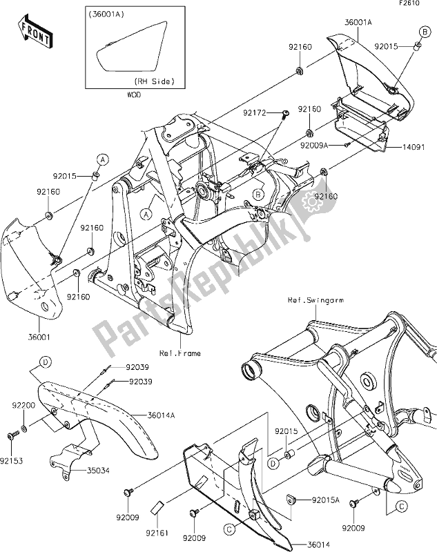 Todas las partes para 49 Side Covers/chain Cover de Kawasaki VN 900 Vulcan Custom 2021