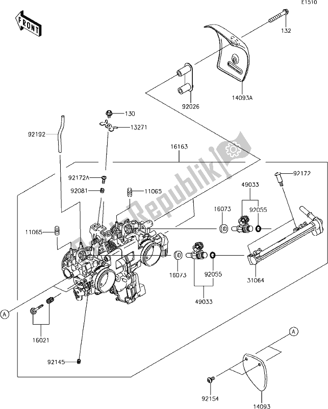 All parts for the 19 Throttle of the Kawasaki W 800 2018