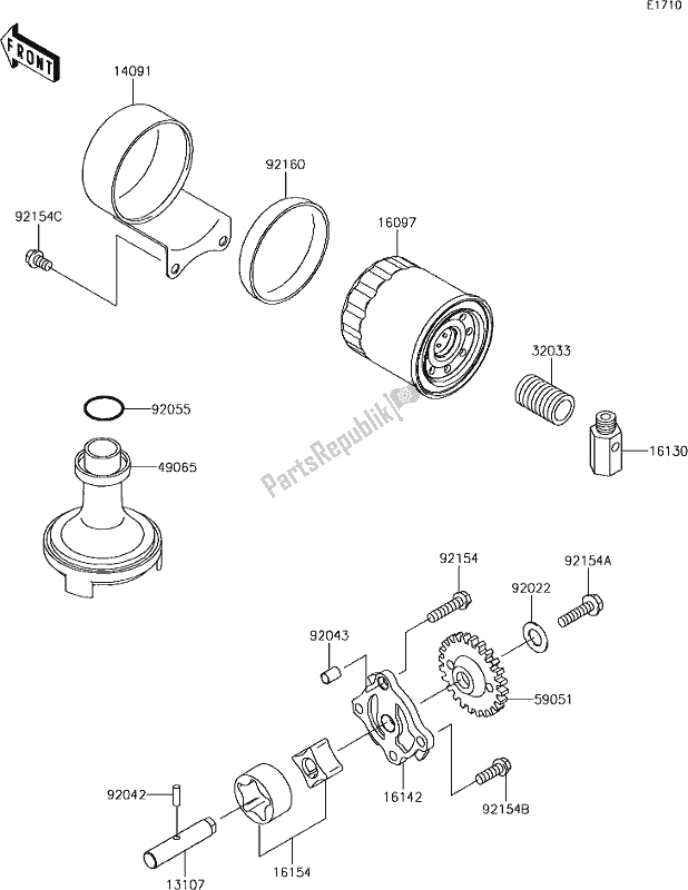 Alle onderdelen voor de 22 Oil Pump van de Kawasaki W 800 2018