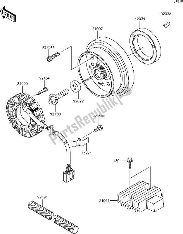 All parts for the 23 Generator of the Kawasaki W 800 2018