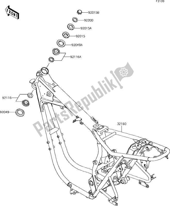 All parts for the 26 Frame of the Kawasaki W 800 2018