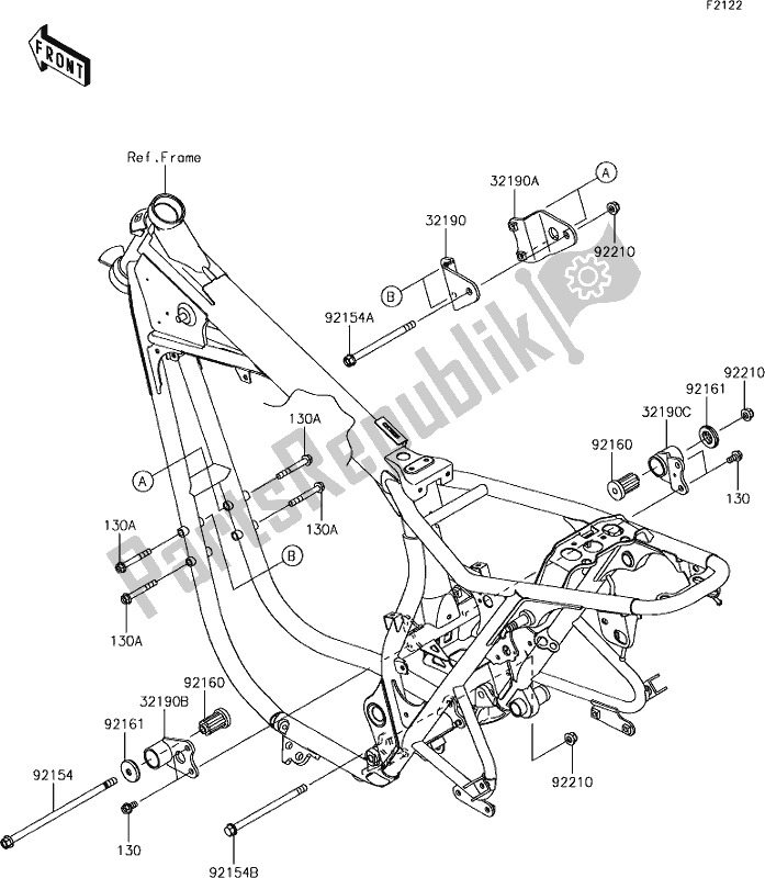 All parts for the 27 Engine Mount of the Kawasaki W 800 2018