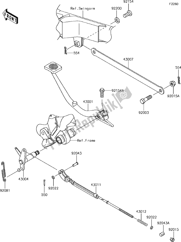 Alle onderdelen voor de 37 Brake Pedal van de Kawasaki W 800 2018