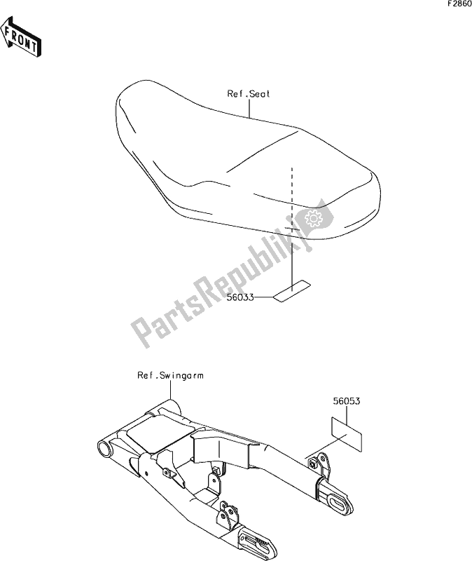 All parts for the 53 Labels of the Kawasaki W 800 2018