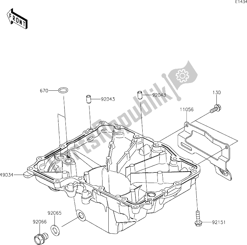 All parts for the 17 Oil Pan of the Kawasaki Z 1000 2017