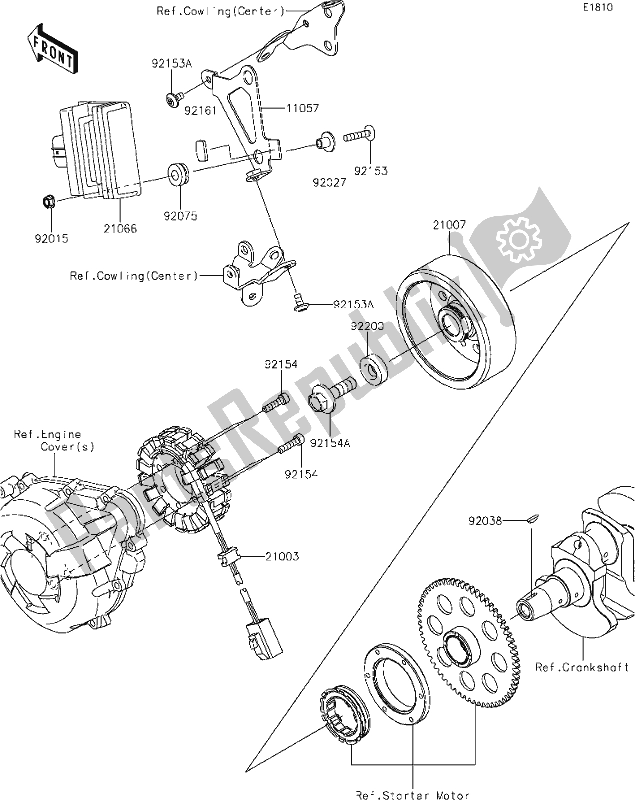 All parts for the 23 Generator of the Kawasaki Z 1000 2017