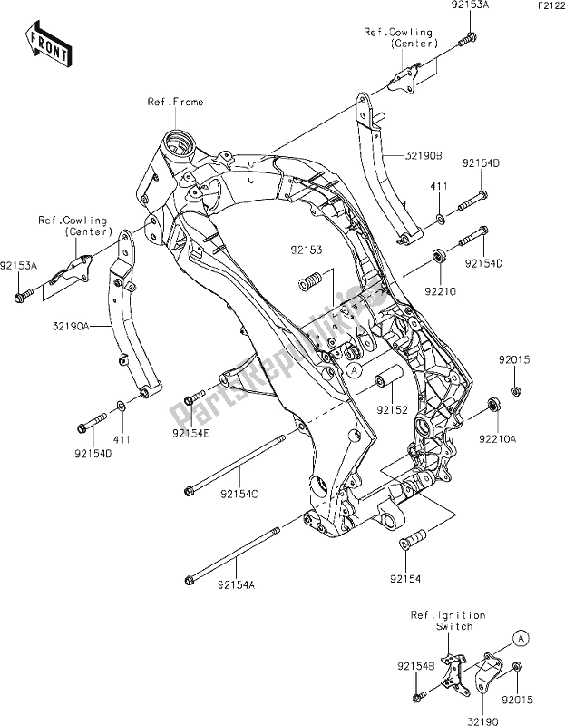 All parts for the 29 Engine Mount of the Kawasaki Z 1000 2017