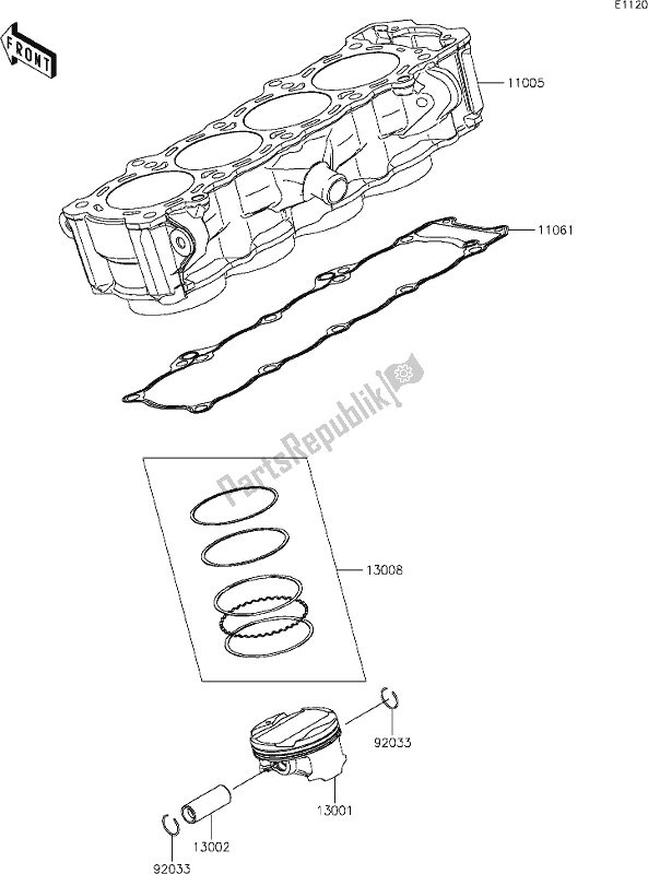 Wszystkie części do 3 Cylinder/piston(s) Kawasaki Z 1000 2017