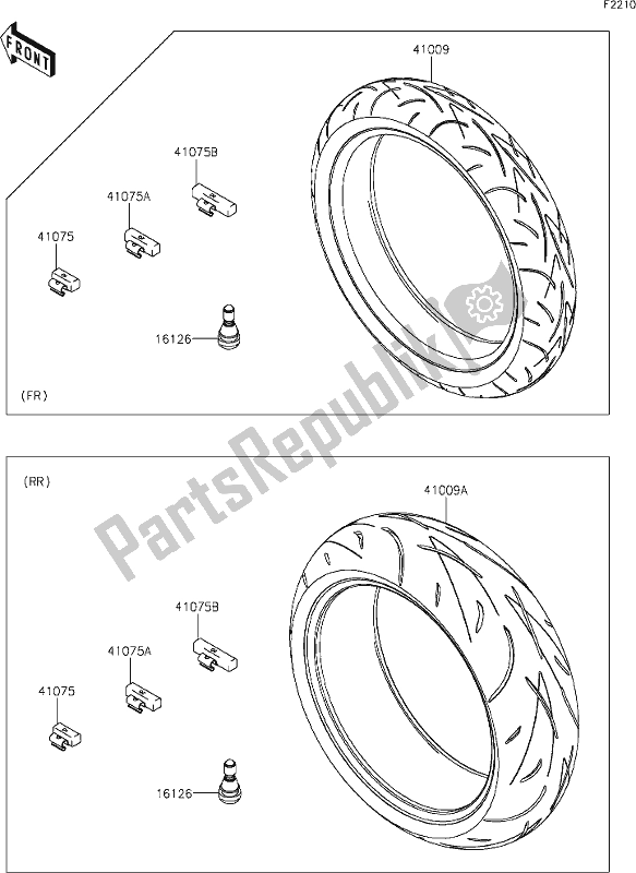 Alle onderdelen voor de 37 Tires van de Kawasaki Z 1000 2017