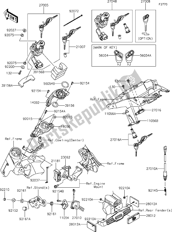 Tutte le parti per il 58-1ignition Switch del Kawasaki Z 1000 2017