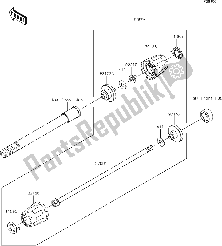 Todas as partes de 70 Accessory(axle Slider) do Kawasaki Z 1000 2017