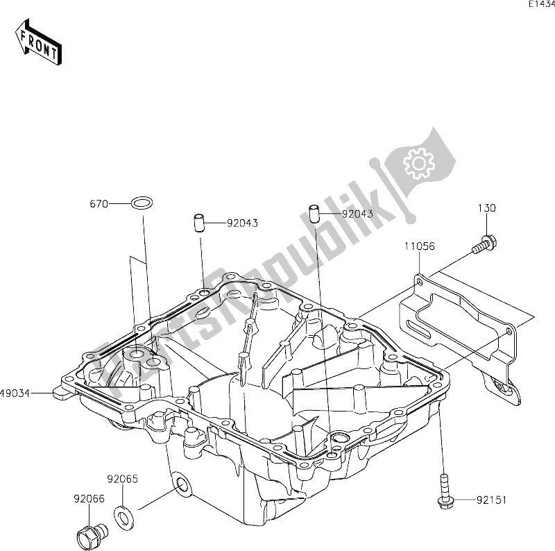 Todas las partes para 17 Oil Pan de Kawasaki Z 1000 2018