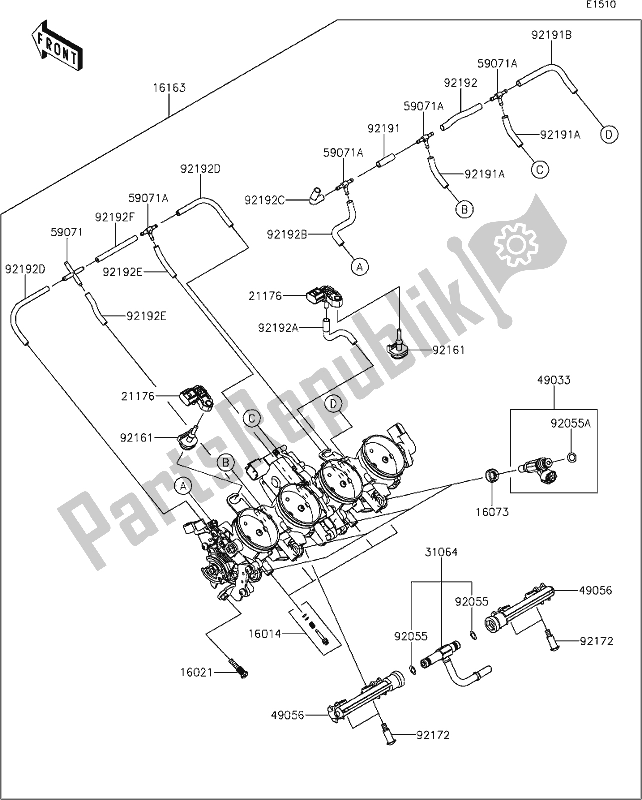 Alle onderdelen voor de 18 Throttle van de Kawasaki Z 1000 2018