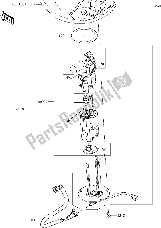 All parts for the 19 Fuel Pump of the Kawasaki Z 1000 2018