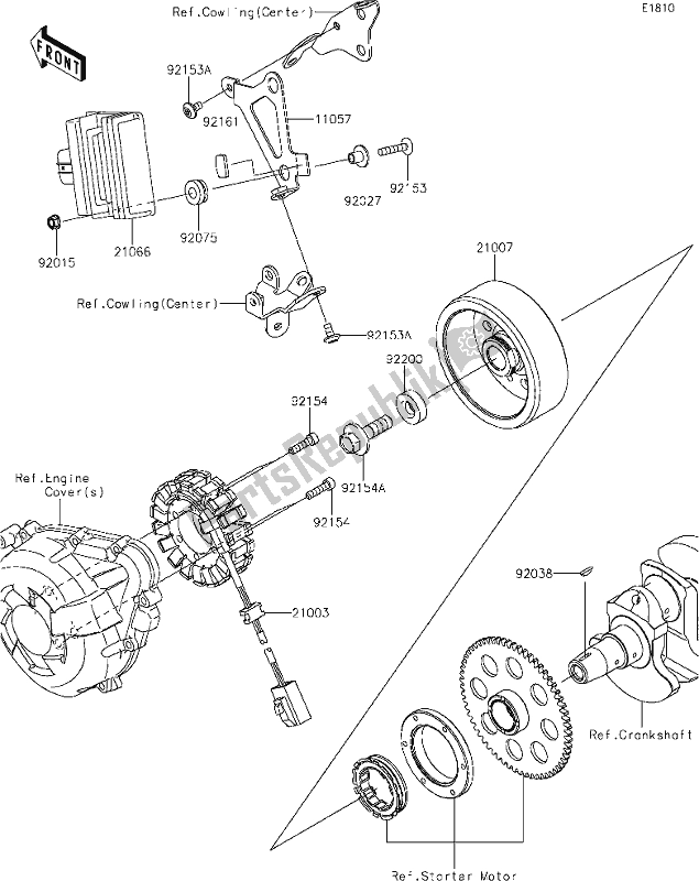 All parts for the 23 Generator of the Kawasaki Z 1000 2018