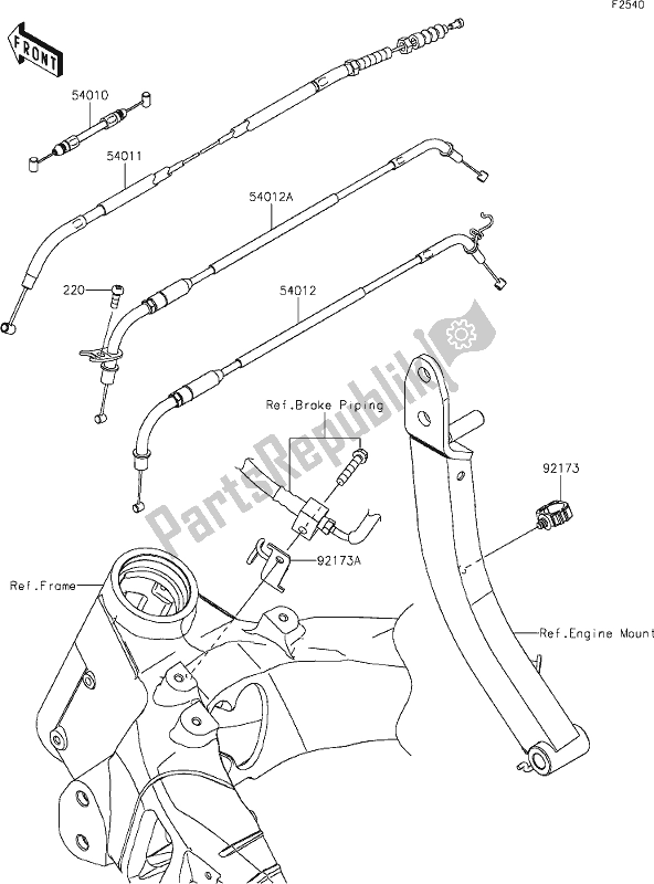 All parts for the 51 Cables of the Kawasaki Z 1000 2018