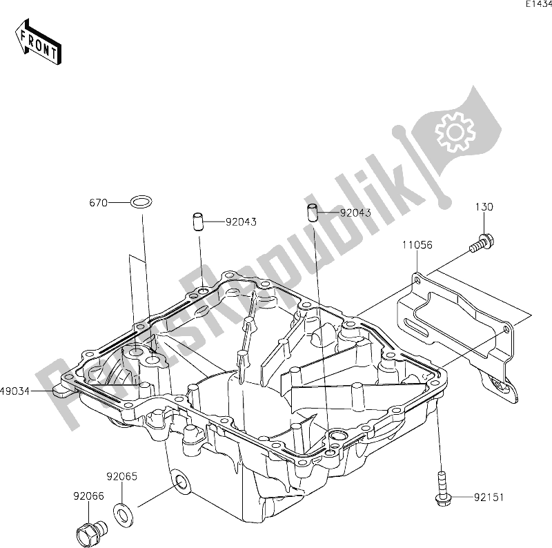 All parts for the 17 Oil Pan of the Kawasaki Z 1000 2019