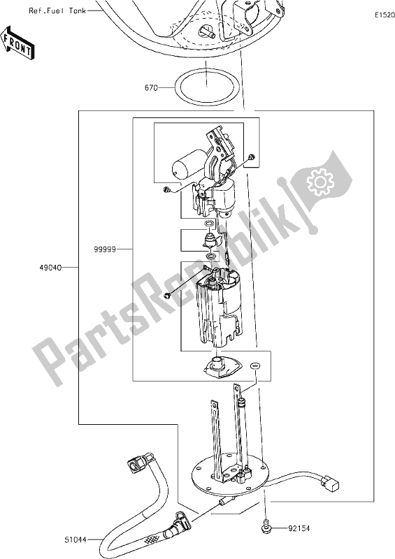 All parts for the 19 Fuel Pump of the Kawasaki Z 1000 2019