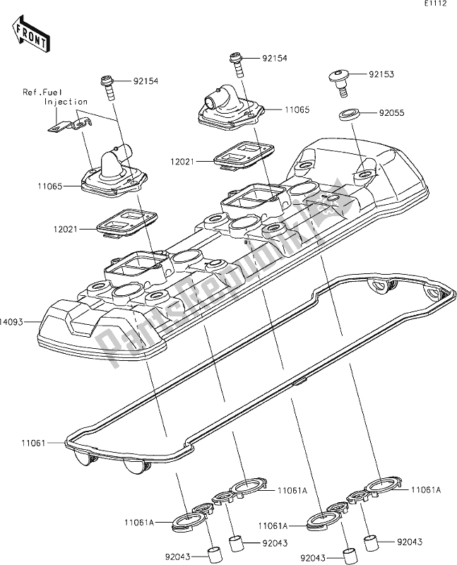 Tutte le parti per il 2 Cylinder Head Cover del Kawasaki Z 1000 2019