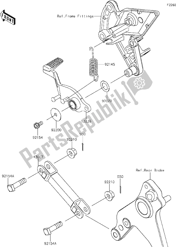 Tutte le parti per il 40 Brake Pedal del Kawasaki Z 1000 2019