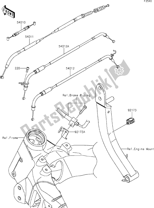 All parts for the 51 Cables of the Kawasaki Z 1000 2019