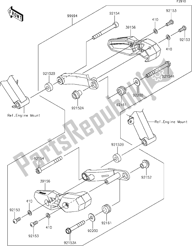 Alle onderdelen voor de 67 Accessory(shroud Slider) van de Kawasaki Z 1000 2019