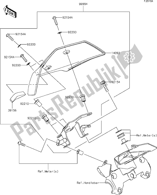 All parts for the 68 Accessory(meter Cover) of the Kawasaki Z 1000 2019