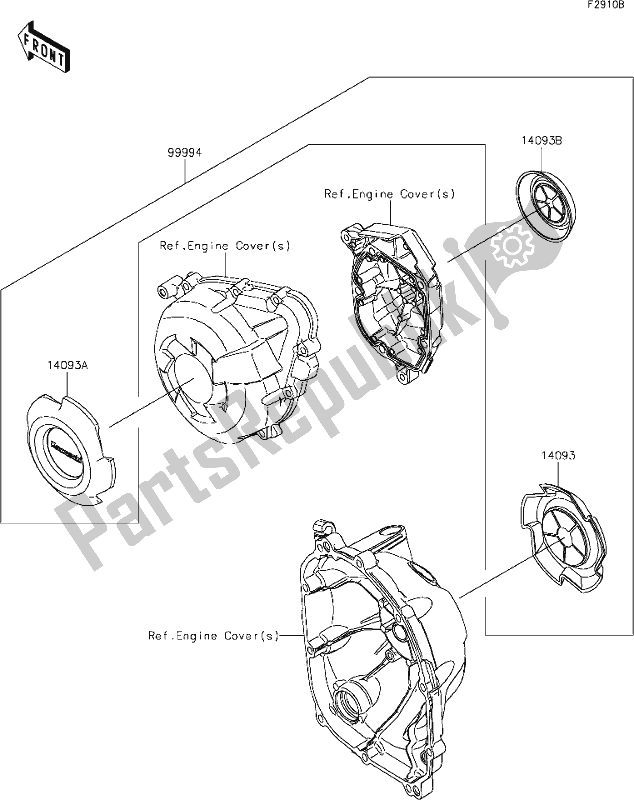 All parts for the 69 Accessory(crankcase Ring) of the Kawasaki Z 1000 2019