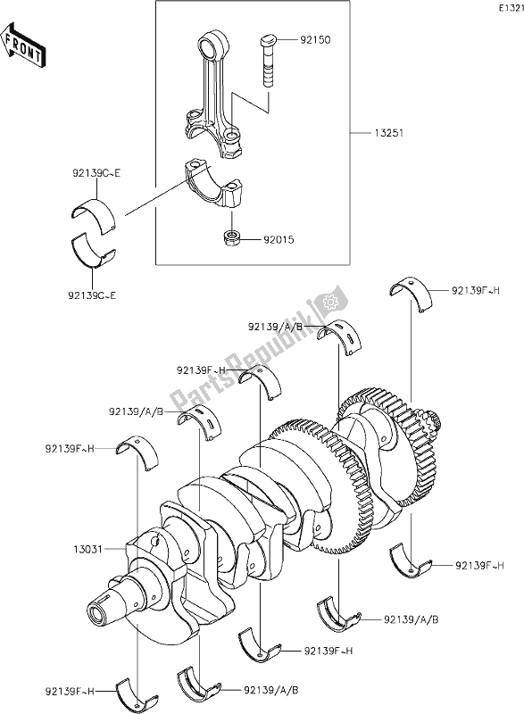 All parts for the 8 Crankshaft of the Kawasaki Z 1000 2019
