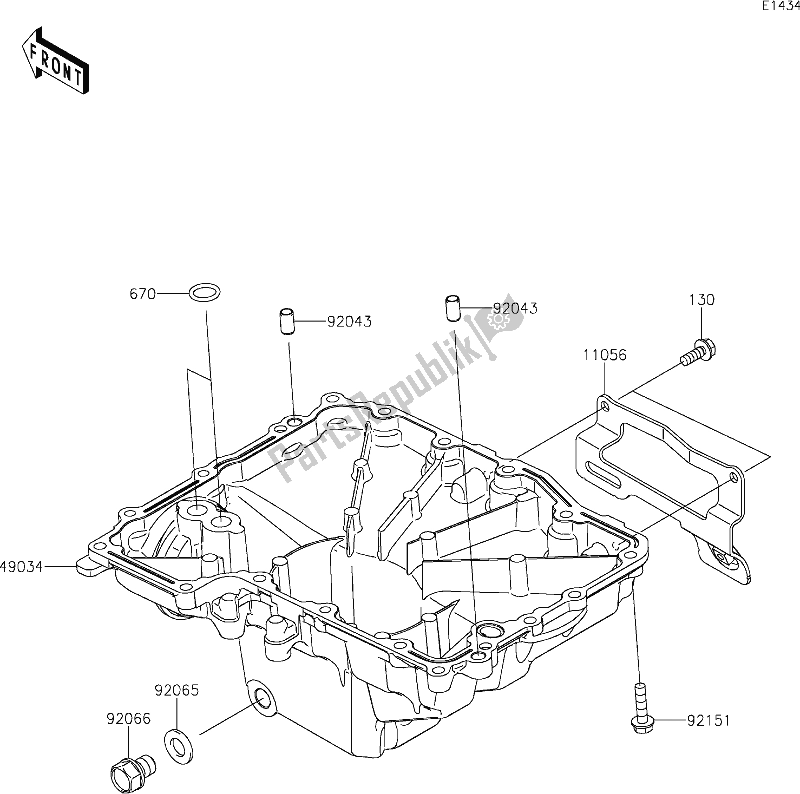 Tutte le parti per il 17 Oil Pan del Kawasaki Z 1000 2020