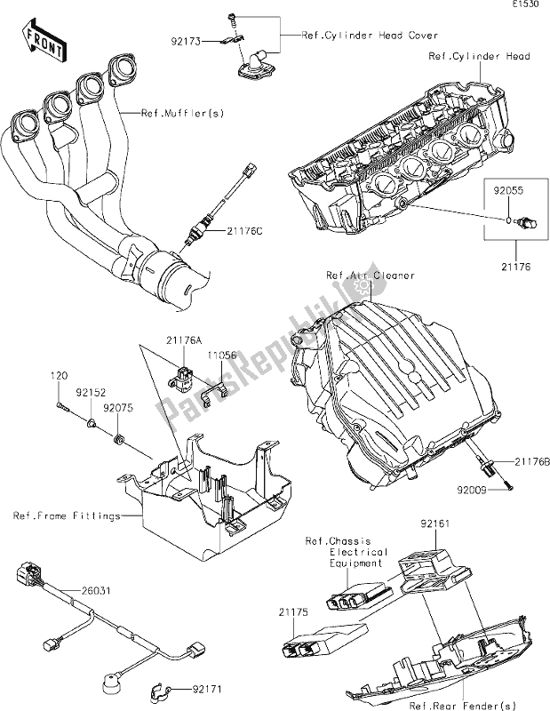 Tutte le parti per il 20 Fuel Injection del Kawasaki Z 1000 2020