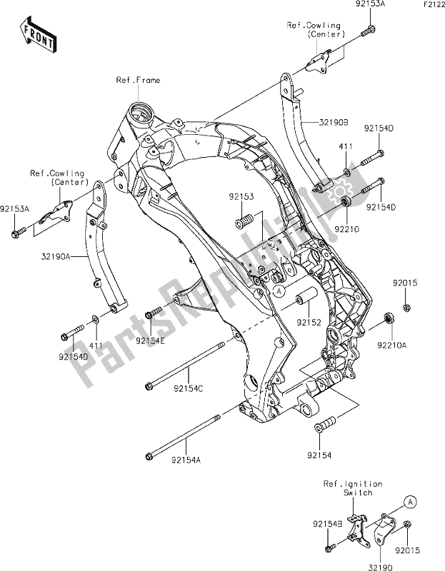 All parts for the 29 Engine Mount of the Kawasaki Z 1000 2020