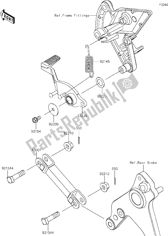 All parts for the 40 Brake Pedal of the Kawasaki Z 1000 2020